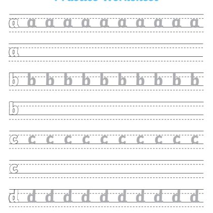 Lowercase Letters Handwriting Practice Worksheet